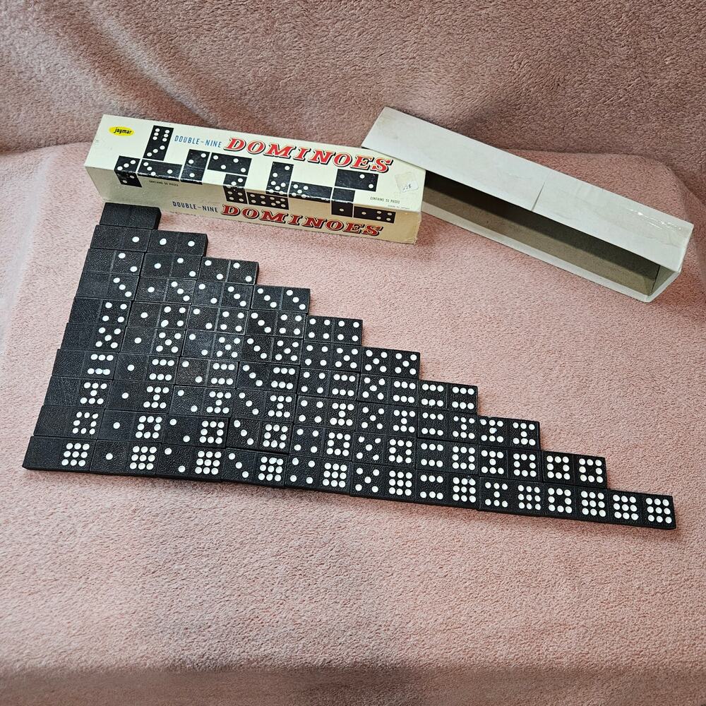Vintage Jaymar Double-Nine Dominoes Set (55 Pieces)